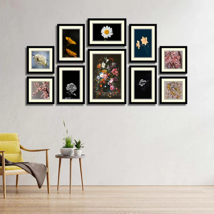 Set of 10 Floral Framed Art ZS_FR61