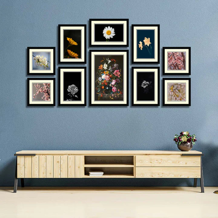 Set of 10 Floral Framed Art ZS_FR61