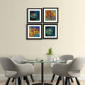 Set-of-4-Calligraphy-Art-7 With Black Frame ZS_FR42