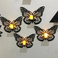 Set of 4 butterflies Miniature shelves Wooden