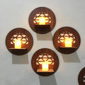 Set of 4 Random Round Wall Hanging Laminated MDF Plants