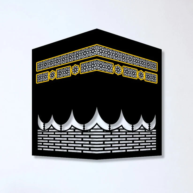 Wall Art Inspired by the Kaaba – Elegant Islamic Home Decoration (12x12 inches)